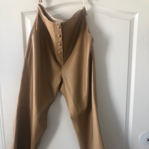 Nanushka Vegan Leather Sora Crop Flare Pant L - Picture 2 of 8